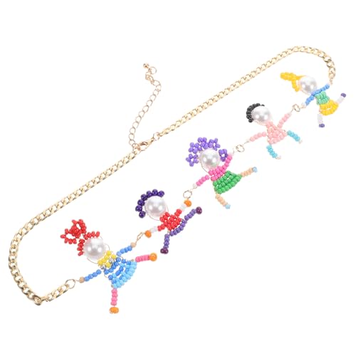 ORFOFE Kreative Cartoon Anhänger Halskette für Bunte Handgefertigte Perlenkette Modisches Schmuckstück für Mädchen Freizeit Festival Kostüm Accessoire von ORFOFE