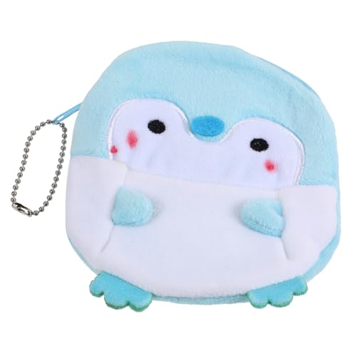 ORFOFE Kuscheliger Kleiner Plüsch Pinguin Münzbeutel Sanft Portabel für Damen und Kompakte Geldbörse mit Münzfach aus Pp Baumwolle in Blau von ORFOFE