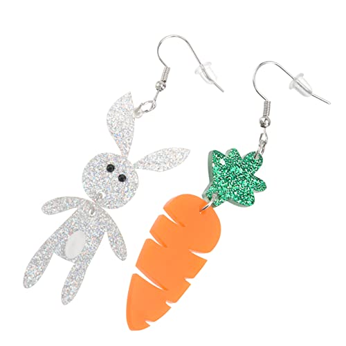 ORFOFE Lange Ohrhänger Damen Kreative Karotten Ohrringe Asymmetrisch Kaninchen Design Stilvoll Elegant von ORFOFE
