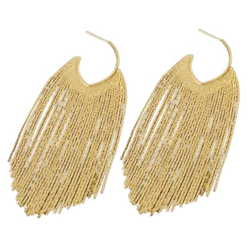 ORFOFE Lange Tassel Ohrhänger Damen Leichte Dangle Ohrringe mit Geometrischem Design Vergoldet Allergiefreundlich Ohrschmuck für Teen und Frauen von ORFOFE