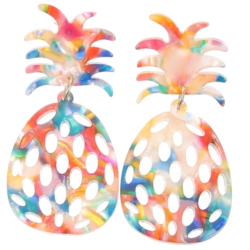 ORFOFE Leichte Acryl Ananas Ohrstecker Damen Ohrschmuck Kreative Hohlraum Ohrringe Modisch Elegant für Party Alltag Geschenk von ORFOFE