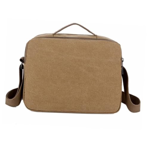 ORFOFE Leichte Canvas Umhängetasche Herren Verstellbar Casual Schultertasche Freizeit Handtasche für Alltag und Schule Khaki von ORFOFE