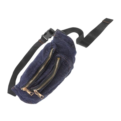 ORFOFE Leichte Denim Jeans Tasche Damen Crossbody Pouch mit Elastischem Verstellbarem Gürtel Robust und Langlebig Tragbare Hüfttasche und Brusttasche in Dunkelblau für Alltag Reisen von ORFOFE
