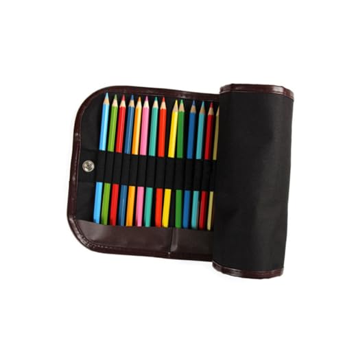 ORFOFE Leinwand Stifterolle mit Fächern Tragbares Federmäppchen Organizer für Buntstifte und Pinsel Leichtes Waschbares Mäppchen für Schule Kunst Büro Platzsparend und Tragbar von ORFOFE