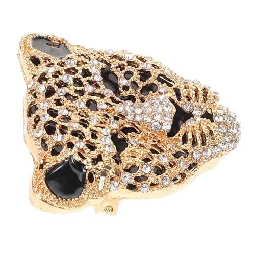ORFOFE Leopard Kopf Brosche mit Strassbesatz Tierbrosche Cartoon Reversnadel für Anzug und Cardigan Goldfarbene Anstecknadel als Stilvolles Kleidungsschmuckstück ORFOFE Leopard Kopf Brosche mit Strassbesatz Tierbrosche Cartoon Reversnadel für Anzug und Cardigan Goldfarbene Anstecknadel als Stilvolles Kleidungsschmuckstück von ORFOFE