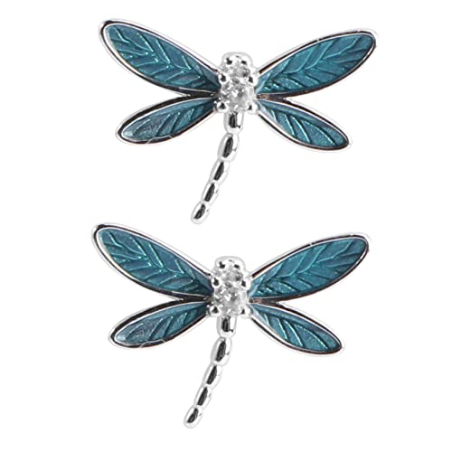 ORFOFE Libellen Ohrstecker Damen Silber Ohrschmuck mit Blauem Emaille Design Ohrringe für Alltag Party für Frauen Freundinnen und Familie von ORFOFE