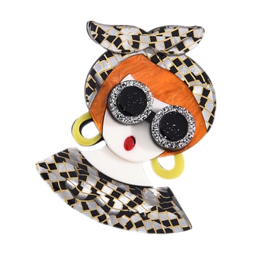 ORFOFE Mädchen Broschen Pin aus Brustnadel mit Mädchenform Anstecknadel für Kleidung Mantel Pullover Schal und Tasche Stilvolle Damen Accessoires von ORFOFE