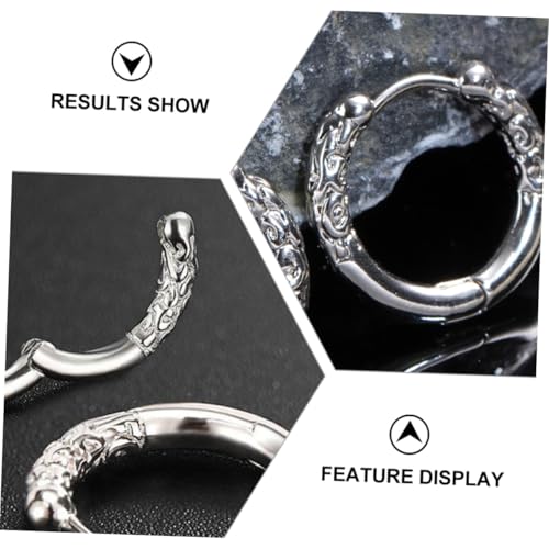 ORFOFE Männer Ohrstecker Punk Style Rund Schlicht Langlebig Hip hop Ohrschmuck Silber Schwarz Modisch Robust für Alltag Partys von ORFOFE