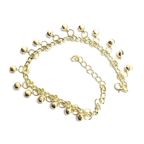 ORFOFE Mehrlagige Glocken Fußkette Damen Verstellbares Knöchelband Schmuck Glöckchen Dekorativ Elegant Party Strand Accessoire Goldfarben von ORFOFE