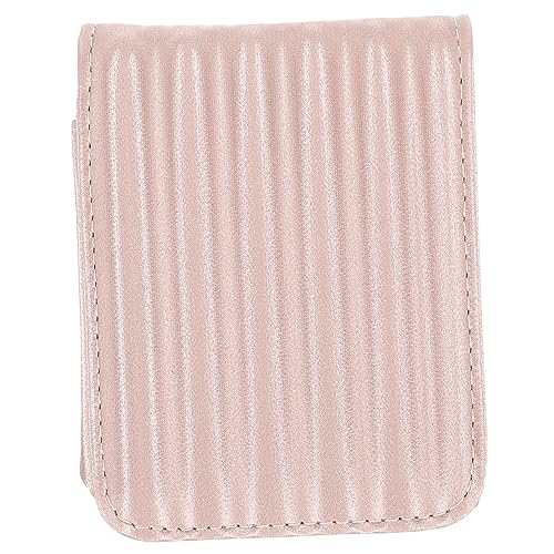 ORFOFE Mini Lippenstift Aufbewahrungsbox mit Spiegel Tragbare Make Up Tasche für Damen Kleine Kosmetiktasche für Reisen Wandern und Partys Rosa Kompakte Schminktasche von ORFOFE