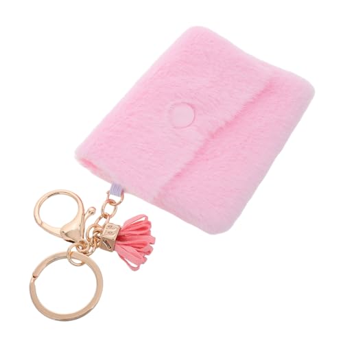 ORFOFE Mini Plüschtasche Münzgeldbörse Damen Klein mit Schlüsselanhänger Plüsch und Zinklegierung Süßes Münzfach Candyfarben Charm für Handtasche Rucksack Autoschlüssel von ORFOFE