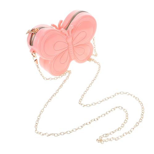 ORFOFE Mini Schmetterling Crossbody Tasche für Mädchen Farbenfrohe PVC Jelly Umhängetasche mit Kettenriemen Süßes Design Robust und Pflegeleicht für Kleine Essentials von ORFOFE