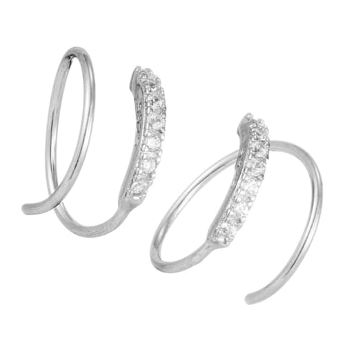 ORFOFE Modische Creolen Ohrringe für Damen Spiral Design Ohrschmuck mit Funkelnden Kristallen Handgefertigt Vielseitig für Alltag und Festliche Anlässe Silberfarbene Ohrringe von ORFOFE