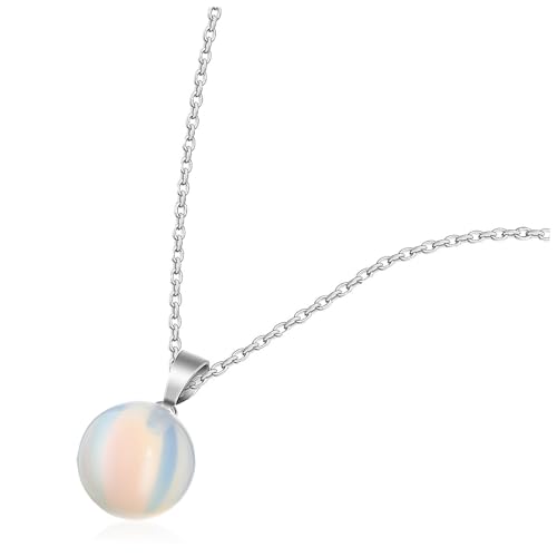 ORFOFE Mondstein Halskette Damen Schmuck Statement Anhänger Stein Charm mit Vielseitige Damenkette für Hochzeit und Alltag Robust und Elegant Perfektes Farbe von ORFOFE