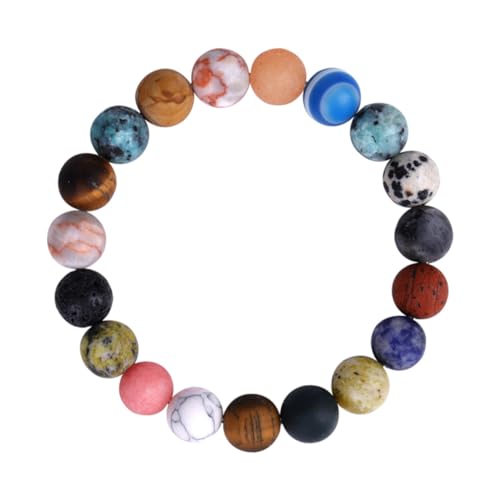 ORFOFE Natürliches Steinarmband Sonnensystem Modell Unverblasst Damen Bangle Langlebiges Armband mit Feiner Verarbeitung und Kreativem Design für Alltag und Geschenk von ORFOFE