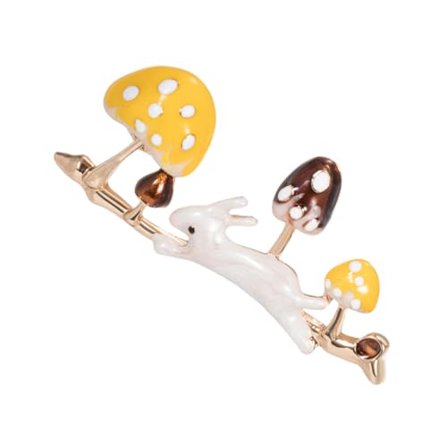 ORFOFE Niedliche Kaninchen Pilz Brosche Damen Anstecknadel Modisch Langlebig Schmuck für Kleidung Schal ORFOFE Niedliche Kaninchen Pilz Brosche Damen Anstecknadel Modisch Langlebig Schmuck für Kleidung Schal von ORFOFE