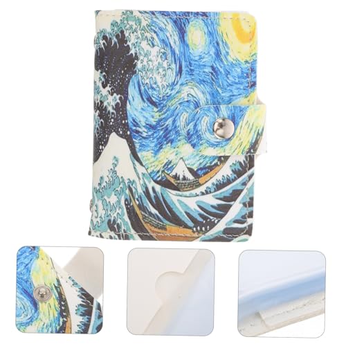 ORFOFE PU Kartenetui Sternenhimmel Design Leichter Kompakter Kartenhalter mit Mehreren Fächern Wasserabweisend Praktischer Aufbewahrungsbeutel für Kreditkarten und Ausweise für Unterwegs von ORFOFE