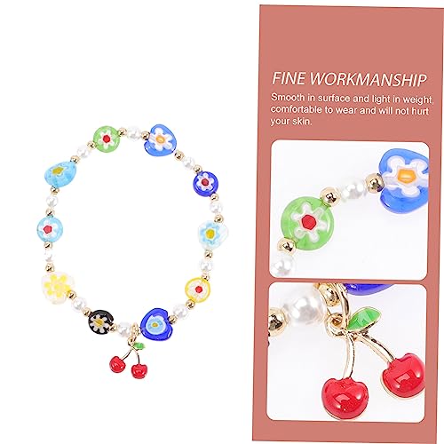 ORFOFE Perlen Armband Mädchen Beaded Cherry Bracelet Süßes Früchte Schmuck Handgelenk Damen Komfortabel Minimalistisch Elegant von ORFOFE