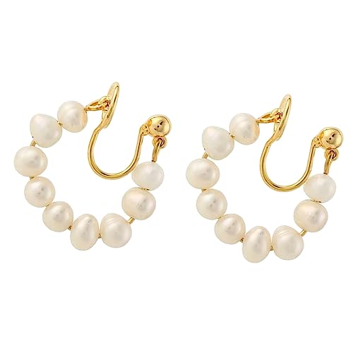 ORFOFE Perlen Ohrclips Piercing Ohrklemme mit Künstlichen Perlen Leichter und Bequemer Clip Ohrschmuck für Damen und Teenager Modisches Accessoire für Alltag und von ORFOFE
