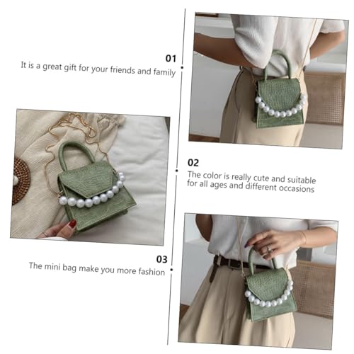 ORFOFE Perlen umhängetasche Damen Mini Casual Bag Leichte Crossbody Tasche Modisch Kompakt Grün für Alltag und Party von ORFOFE