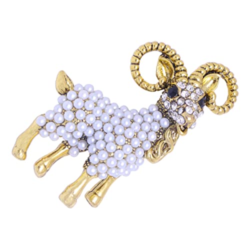 ORFOFE Perlenbrosche Schaf Anstecknadel aus Hochwertiger Legierung Handbemalt für Damen Kleidung Mäntel Taschen Hüte Vielseitiges Accessoire für Festliche Anlässe und Alltag von ORFOFE