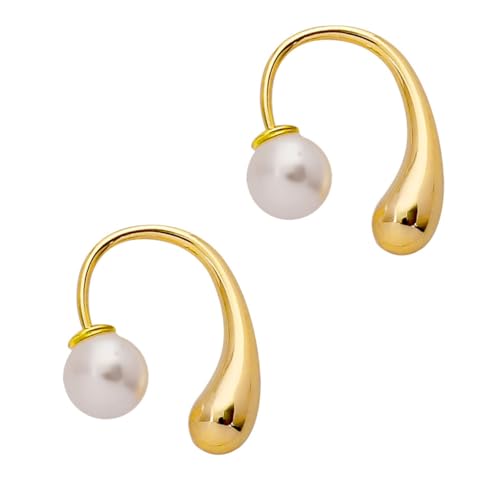 ORFOFE Perlenohrringe Gold Ohrstecker Damen Eleganter Perlenschmuck Korrosionsbeständig Für Hochzeit Party Alltag von ORFOFE