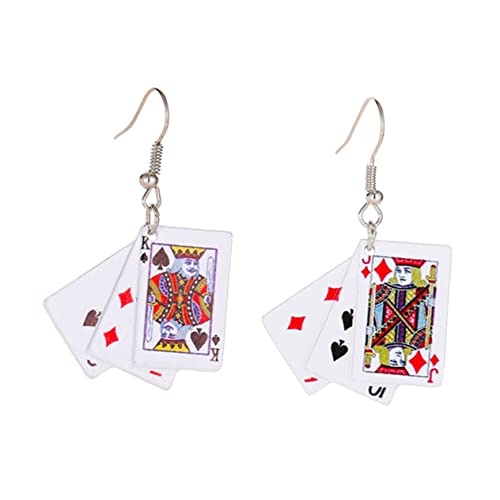 ORFOFE Personalisierte Dangle Ohrringe Frauen Spielkarten Ohrschmuck Fashion Accessoires Auffällige Statement Ohrhänger für Damen und Teens von ORFOFE
