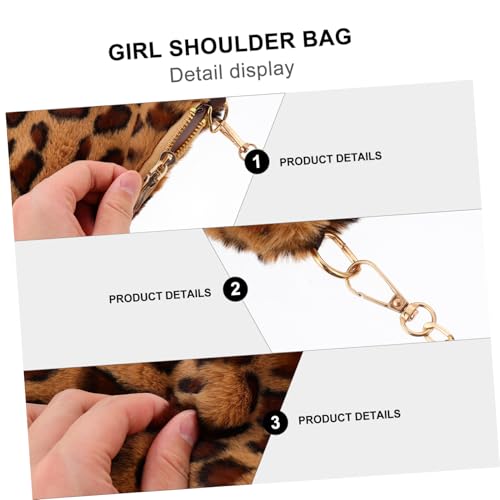 ORFOFE Plüsch Leopard Umhängetasche Damen Kleine Schultertasche mit Reißverschluss Modisch Großes Fassungsvermögen Crossbody Bag für Alltag Party Strand Einkauf von ORFOFE