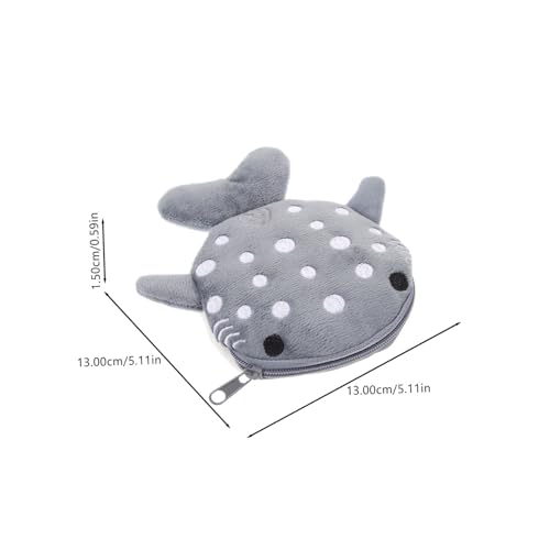 ORFOFE Plüsch Münzbeutel Fisch Design Kleingeldbörse Damen Portmonee Weiches Stoffetui Kompakt Tragbar Niedliche Cartoon Geldbörse mit Reißverschluss für Alltag und Geschenk von ORFOFE