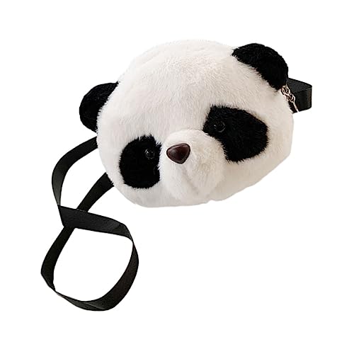 ORFOFE Plüsch Panda Umhängetasche Kuscheliger Schulterbeutel Süße Cartoon Tasche für Alltag Shopping mit Ausreichend Stauraum und Langlebigem Material Schwarz von ORFOFE
