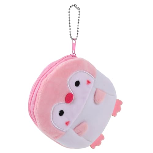 ORFOFE Plüsch Pinguin Münzgeldbörse Kleines Portemonnaie Weiches Plüsch Material Leicht Tragbar Für Erwachsene Rosa von ORFOFE