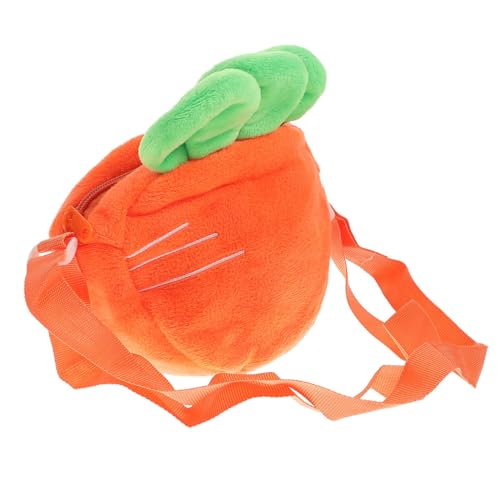 ORFOFE Plüsch Umhängetasche Damen Karottenform Schultertasche Kuscheliges Design Kleine Handytasche mit Reißverschluss Alltag Party Shopping Mädchen von ORFOFE