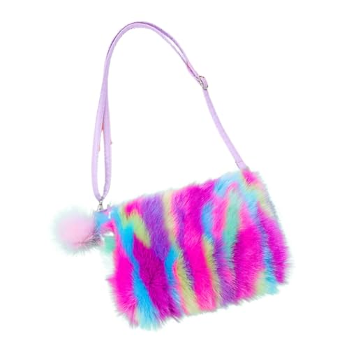 ORFOFE Plüsch Umhängetasche für Mädchen Niedliches Cartoon Design Multifunktionale Handytasche für Schule und Freizeit von ORFOFE