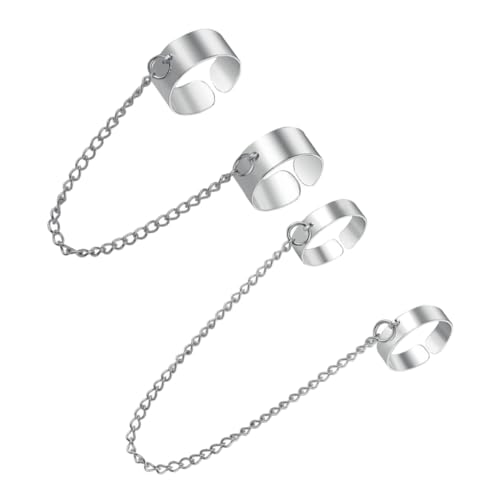 ORFOFE Punk Stil Ring Set Damen Kettenring aus Hochwertiger Legierung Modisch Verstellbar Individuell Tragbar Vielseitiger Schmuck für Alltag und Party von ORFOFE