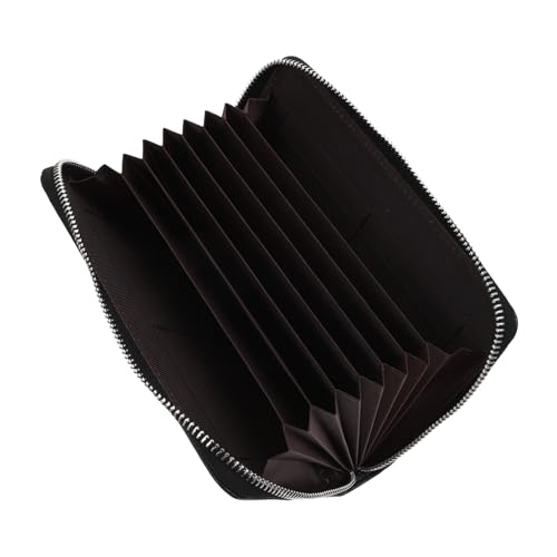 ORFOFE RFID Schutz Kartenetui aus Rindsleder Großer Portemonnaie Organizer mit Reißverschluss Multifunktionale Geldtasche für Damen und Herren für Arbeit Reisen und Alltag von ORFOFE