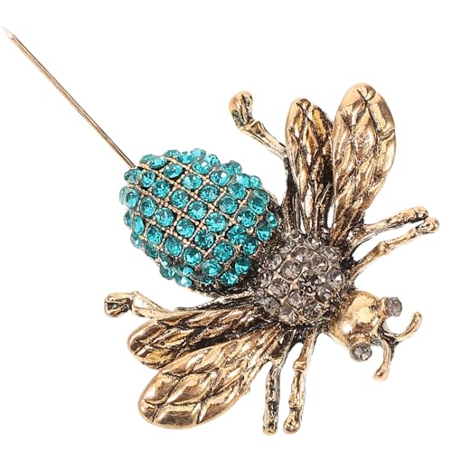 ORFOFE Retro Bienenbrosche mit Strassbesatz Gold blauer Anstecker für Kleidung Stilvolle Insekten nadel Vintage Schal Anzugsbrosche für Damen und Herren Modisches Accessoire ORFOFE Retro Bienenbrosche mit Strassbesatz Gold blauer Anstecker für Kleidung Stilvolle Insekten nadel Vintage Schal Anzugsbrosche für Damen und Herren Modisches Accessoire von ORFOFE