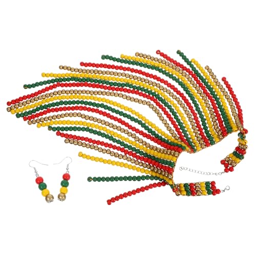 ORFOFE Retro Holzperlen Halskette Damen Ethno Stil Handgefertigt Buntes Boho Schmuckstück Leichtes Vielseitiges Accessoire für Alltag Party und Outfits von ORFOFE