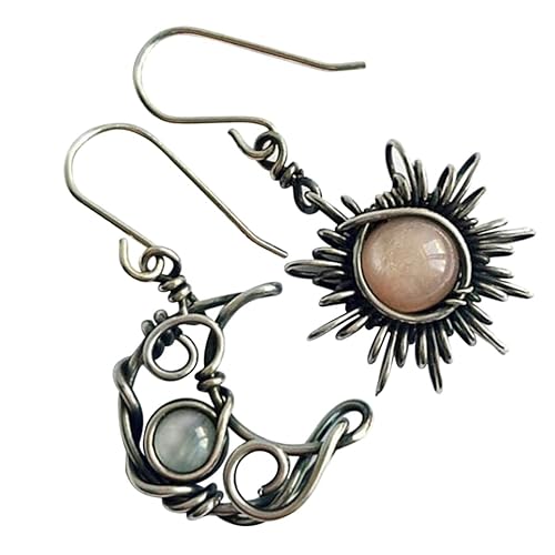 ORFOFE Retro und Mondohrringe Damen Asymmetrische Boho Anhänger aus Hautfreundlichem Legierungsmetall Langlebig und Modisch für Alltag Festival und von ORFOFE
