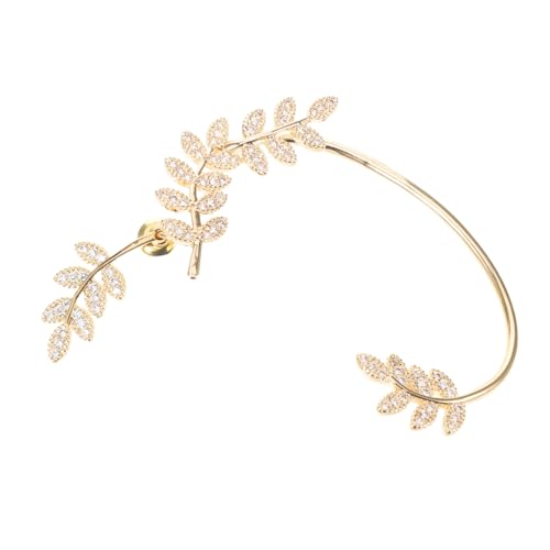 ORFOFE Rhinestone Baumblatt Ohrmanschette Rechts Ohrklemme ohne Piercing Leichter Ear Wrap Crawler Ohrschmuck für Damen Mädchen Modisch Langlebig von ORFOFE