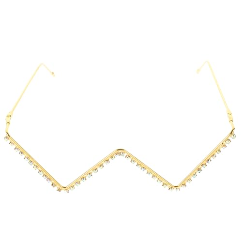 ORFOFE Rhinestone Brillengestell Funkelndes Leichtes Party accessoire für Damen Dekorativer Halbrunder Metallrahmen mit Farbigen Strasssteinen Modisches Schmuckstück für Besondere von ORFOFE