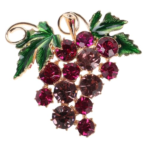 ORFOFE Rhinestone Broschennadel Traubenmotiv mit Funkelndem Strass Kreative Anstecknadel für Pullover Schal Hut und Rucksack Vielseitiger Modeschmuck für Damen und Mädchen zu Weihnachten von ORFOFE