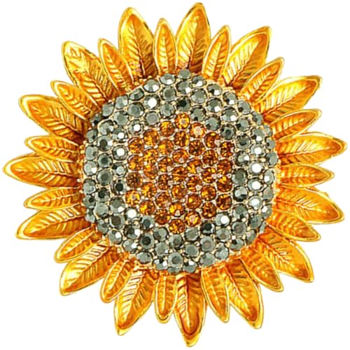 ORFOFE Rhinestone Sonnenblumen Brosche Damen Strass Schmuck Glänzende Anstecknadel Modisches Accessoire Für Frauen Mädchen Geschenk von ORFOFE