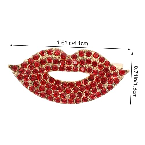 ORFOFE Rote Lippen Brosche Strassbesetzt Modisches Kleidungszubehör Kreative Lippenform Anstecknadel Für Damen Party Cosplay von ORFOFE