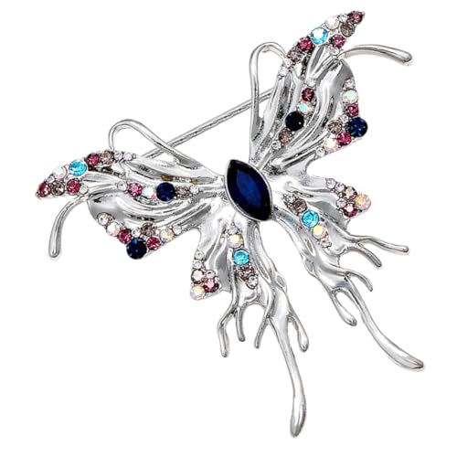 ORFOFE Schmetterling Brosche mit Strasssteinen Eleganter Ansteckpin für Anzug Hut Kleidung Vielseitige Modebrosche für Damen Hochwertiger Lapel Pin von ORFOFE