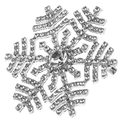 ORFOFE Schneeflocken Brosche mit Glitzernden Strasssteinen Silberfarbene Anstecknadel aus Legierung Modisches Schmuckaccessoire für Damen Dekoration für Kleidung und Hüte von ORFOFE