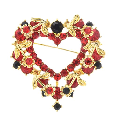 ORFOFE Schöne Herz brosche mit Funkelnden Strasssteinen Elegante Anstecknadel für Kleidung Taschen Schals Modische Damen brosche als Dekoratives Accessoire von ORFOFE