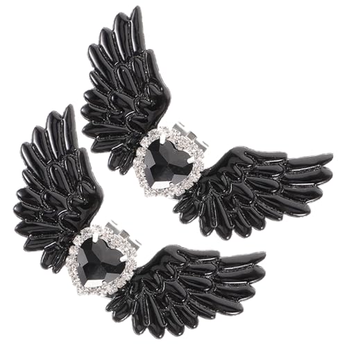 ORFOFE Schuhclips mit Strasssteinen Dekorative Schuhschnallen mit Engelsflügel Motiv Langlebige Leichte Metalllegierung für Damen Einfach zu Befestigen Vielseitig Einsetzbar für Pumps von ORFOFE