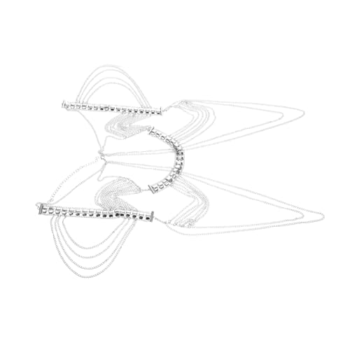 ORFOFE Schulter quasten body chain Damen Körperkette aus Legierung mit Schwerem Metall look Modisches Schmuck accessoire für Party Festival Club und Strand Silberfarben Einzigartiges ORFOFE Schulter quasten body chain Damen Körperkette aus Legierung mit Schwerem Metall look Modisches Schmuck accessoire für Party Festival Club und Strand Silberfarben Einzigartiges von ORFOFE