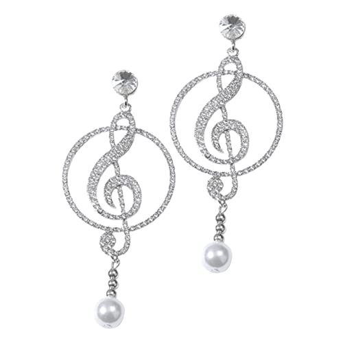 ORFOFE Silber Ohrstecker Musiknote Damen Lange Hängende Ohrringe Extravaganter Statement Schmuck Leicht Hautfreundlich Für Alltag Party von ORFOFE