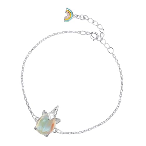 ORFOFE Silberarmband mit Einhorn Anhänger Schimmerndes Regenbogen Schmuckstück Zierliche Mädchen Armband Geschenk für Geburtstag und Alltag von ORFOFE